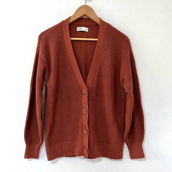 Hollister Sweaters - Hollister Slouchy Longer-Length Cardigan in Orange Rust Size XS
